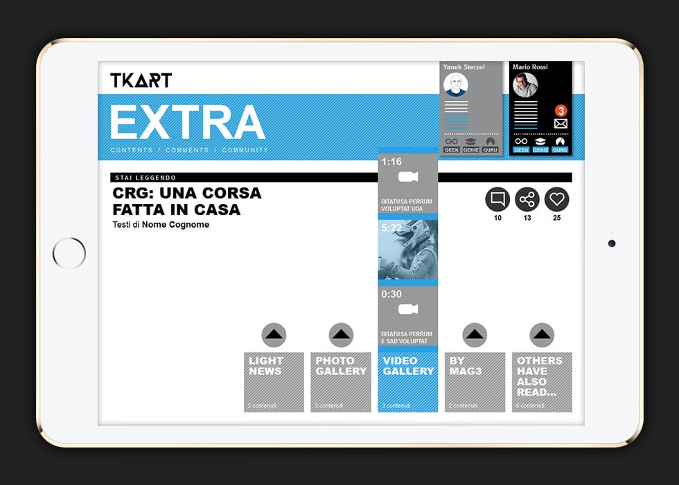 Programmazione codice frontend per Tkart