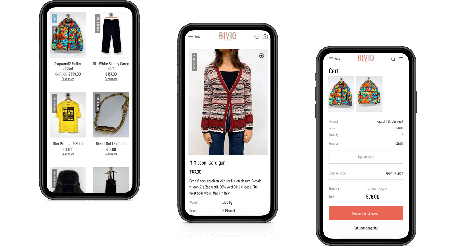WordPress Bivio Milan e-commerce