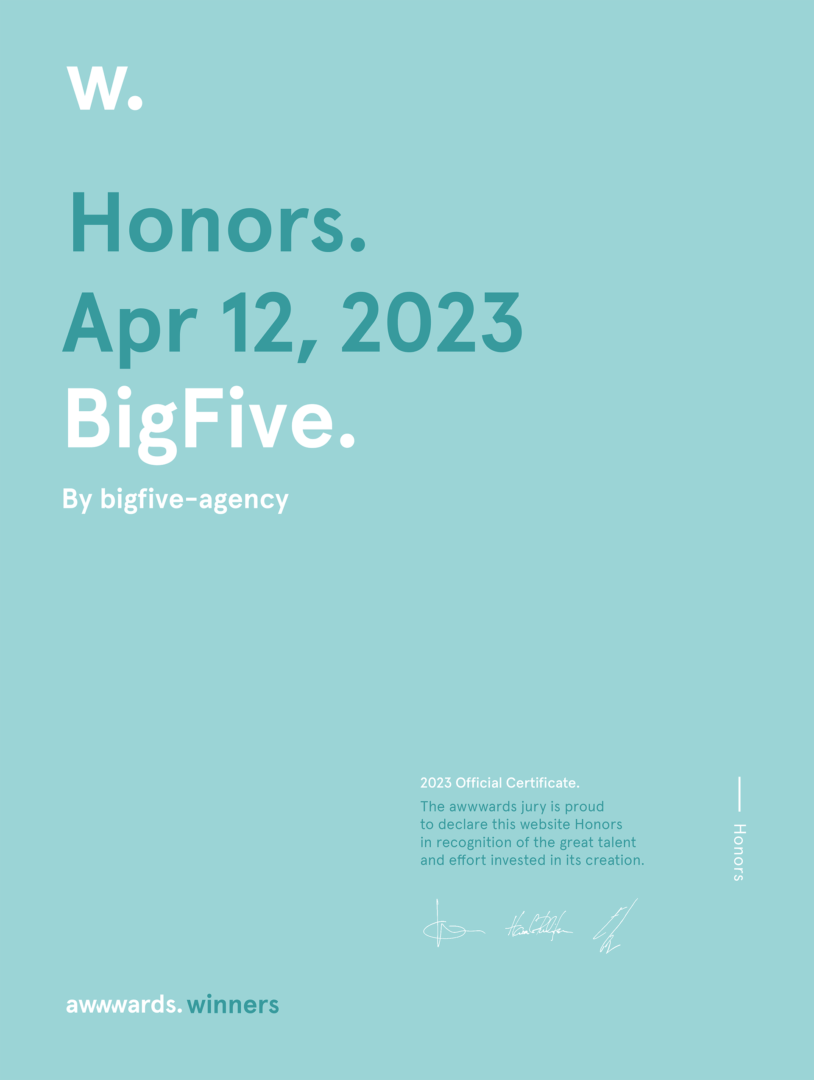 bigfive hm certified awwwards